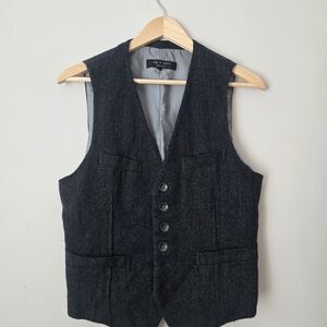 Rag & Bone Navy Wool Vest